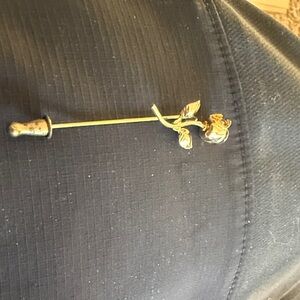 Gold Rose Brooch Pin